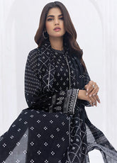 Lakhany Monochrome Printed Lawn Suits Unstitched 3 Piece Suit - LSM24MP LG-SR-0214